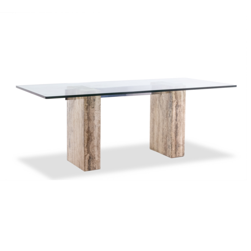 Glass and Travertine Desk - Styylish