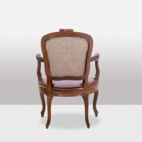 Pair of “Cabriolet” Armchairs in Walnut and Canework, Louis XV Period