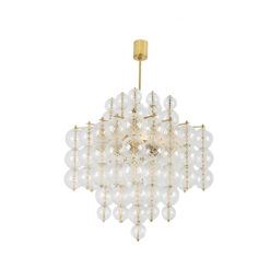 Chandelier Blown Glass Gilded Brass - Styylish