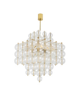 Chandelier Blown Glass Gilded Brass - Styylish