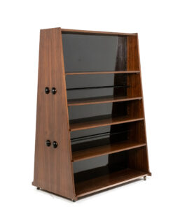 Double-sided Rosewood Bookcase on Casters. Circa 1960.