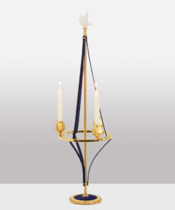Candlestick Gilded Brass and Velvet - Side - Styylish