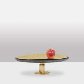 “Pitoin” Bowl in Hammered Brass Slate, Contemporary Work