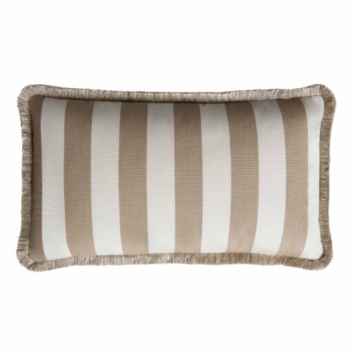 Couple Striped Happy Pillow White & Beige - Full - Styylish