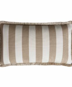 Couple Striped Happy Pillow White & Beige - Full - Styylish