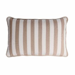 Couple Striped Happy Pillow White & Beige - Stripe Detail - Styylish