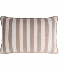 Couple Striped Happy Pillow White & Beige - Stripe Detail - Styylish