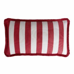 Couple Striped Happy Pillow White & Red - Pillow Profile - Styylish