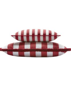 Couple Striped Happy Pillow White & Red - Styylish