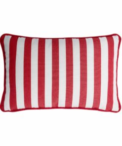 Couple Striped Happy Pillow White & Red - Pillow Detail - Styylish