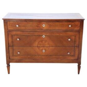 Italian Inlaid Walnut Louis XVI Style Chest of Drawers