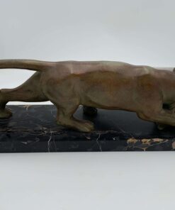 Solid Bronze Panther Sculpture - Patina Side Detail - Styylish