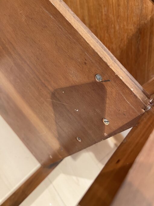 Modernist Art Deco Side Table - Underneath Detail with Screws - Styylish