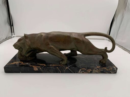 Solid Bronze Panther Sculpture - Full Profile - Styylish