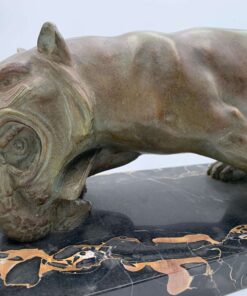Solid Bronze Panther Sculpture - Front Detail - Styylish