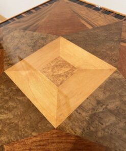 Modernist Art Deco Side Table - Wood Inlay Detail - Styylish