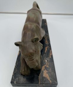 Solid Bronze Panther Sculpture - Front View - Styylish