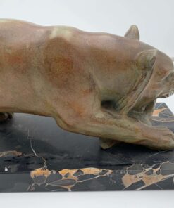 Solid Bronze Panther Sculpture - Patina Detail - Styylish