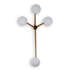 Angelo Lelli Wall lamp in Brass and Opaline, Contemporary