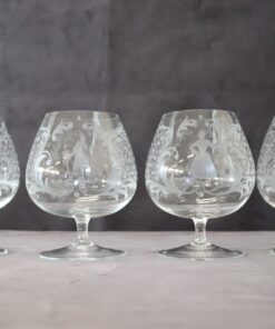 Set of Four Venetian Glasses - Etchings - Styylish