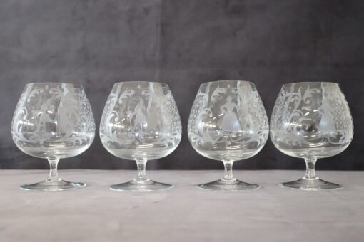 Set of Four Venetian Glasses - Etchings - Styylish