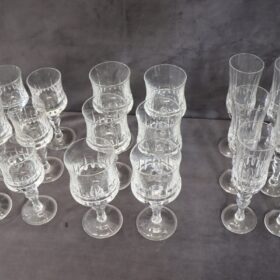 Set of 18 Elegant Crystal Glasses