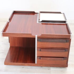 Mid-century Italian Wooden Square Storage Coffee Table