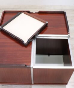 Mid-century Square Coffee Table - Compartment - Styylish