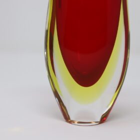 Art Glass Ruby Red Small Vase by Flavio Poli for Seguso, Murano Italy 1960s