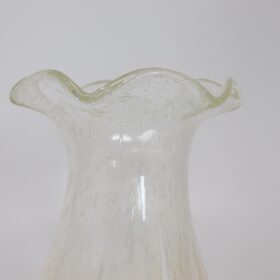 Murano Art Glass Transparent Vase, Italy 1980s