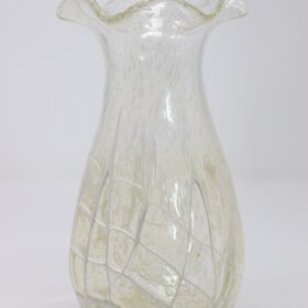 Murano Art Glass Transparent Vase, Italy 1980s