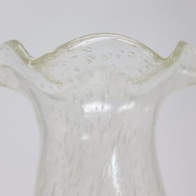 Murano Art Glass Transparent Vase, Italy 1980s