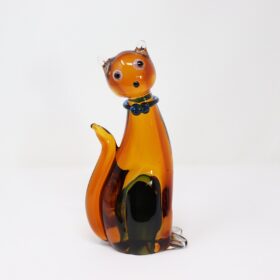 Cat Sculpture in Murano Art Glass