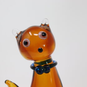 Cat Sculpture in Murano Art Glass