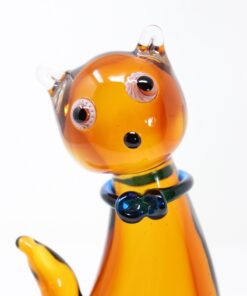 Cat Sculpture Murano Glass - Face Detail - Styylish