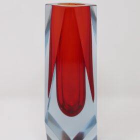 Red Art Glass Vase, Flavio Poli for A. Mandruzzato, Murano 1960s