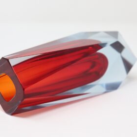 Red Art Glass Vase, Flavio Poli for A. Mandruzzato, Murano 1960s