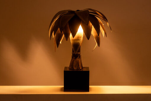 Maison Jansen Palm Tree Lamp- turned on- Styylish