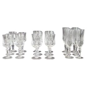 Set of 18 Elegant Crystal Glasses