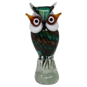 Owl Sculpture in Murano Art Glass