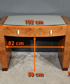 Small Desk in Amboyna Burl - Measurements - Styylish