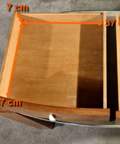 Small Desk in Amboyna Burl - Drawer Measurements - Styylish