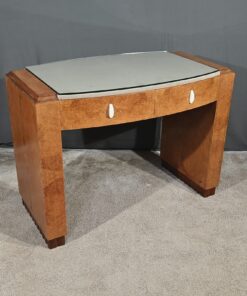Small Desk in Amboyna Burl - Side Profile - Styylish