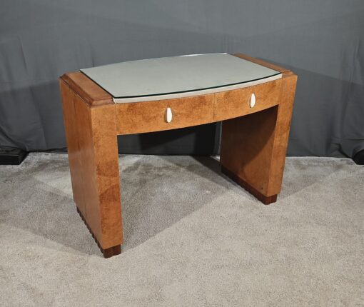 Small Desk in Amboyna Burl - Side Profile - Styylish