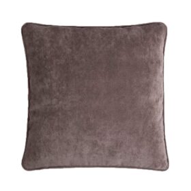 Happy Frame Collection Cushion, Brown Velvet With Brown Piping