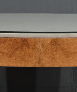 Small Desk in Amboyna Burl - Front Detail - Styylish