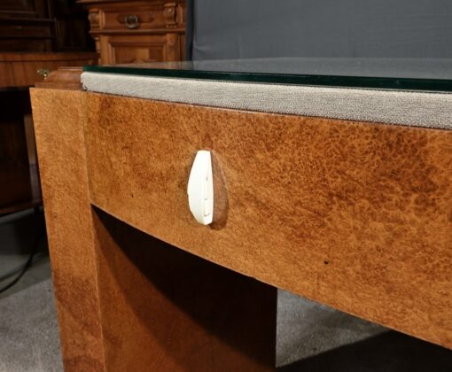 Small Desk in Amboyna Burl - Handle Detail - Styylish