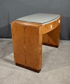 Small Desk in Amboyna Burl - Side Wood Detail - Styylish