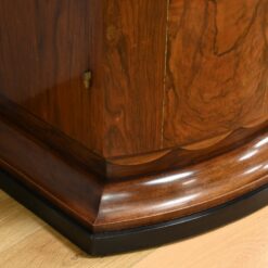 Burl Walnut Mirrored Cabinet- lower detail of left side- Styylish