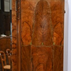 Burl Walnut Mirrored Cabinet- detail of right side- Styylish